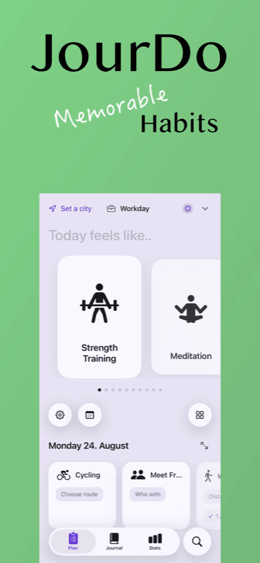 JourDo on iPhone — memorable habits