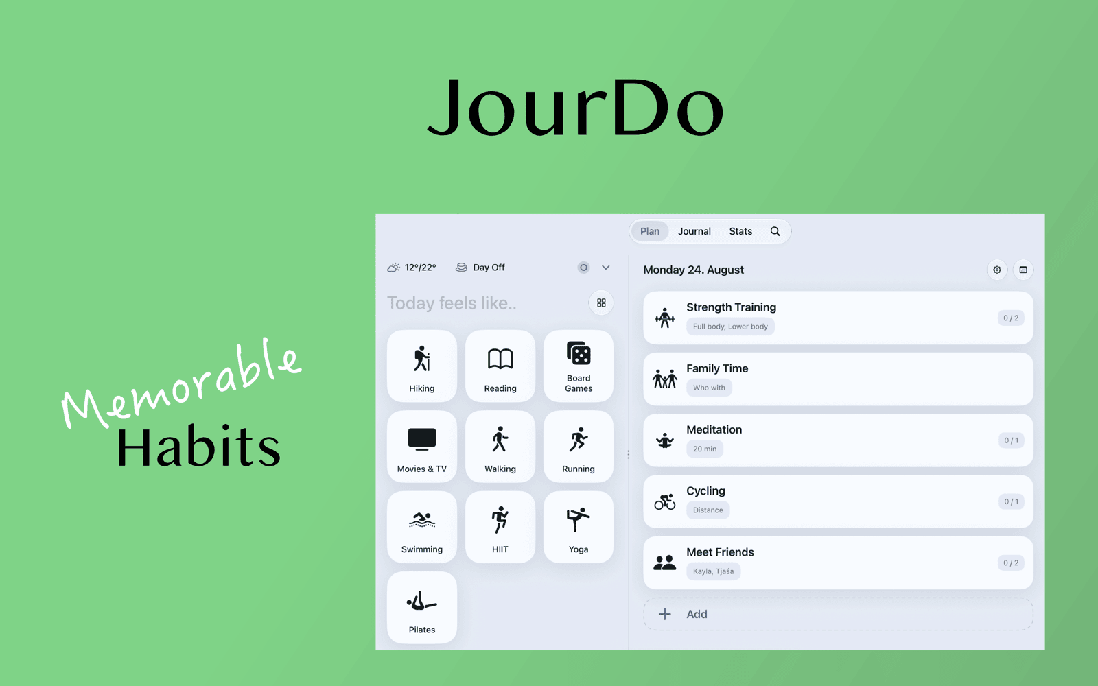 JourDo on Mac — memorable habits