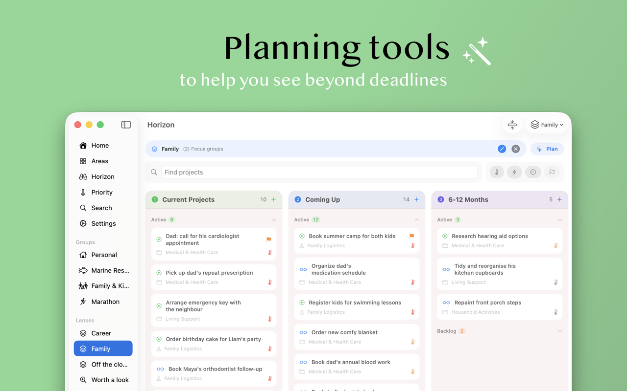 TickMeOff on Mac — planning tools to help you see beyond deadlines
