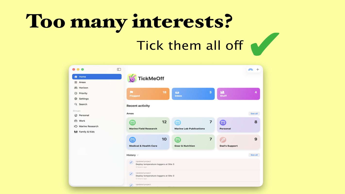 TickMeOff on macOS